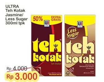 Promo Harga Ultra Teh Kotak Jasmine, Less Sugar 300 ml - Indomaret