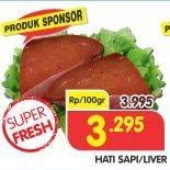 Promo Harga Beef Liver (Hati Sapi) Liver per 100 gr - Superindo