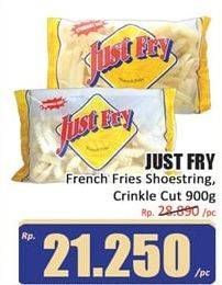Promo Harga JUST FRY French Fries Shoestrings, Crinkle Cut 900 gr - Hari Hari