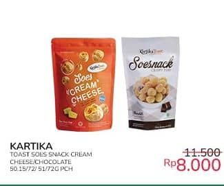 Promo Harga Kartika Toast Soes Snack Cream Cheese, Choco 50 gr - Indomaret