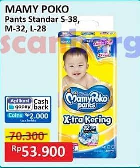 Promo Harga Mamy Poko Pants Xtra Kering S38, M32, L28 28 pcs - Alfamart