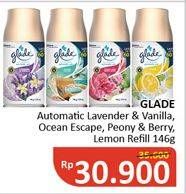 Promo Harga GLADE Matic Spray Refill Lavender Vanilla, Ocean Escape, Peony Berry, Lemon 146 gr - Alfamidi