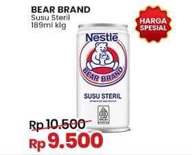 Promo Harga Bear Brand Susu Steril 189 ml - Indomaret