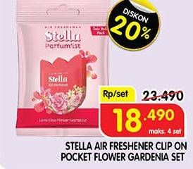 Promo Harga STELLA Parfumist Clip On Pocket Luxurious Flower Gardenia Set  - Superindo