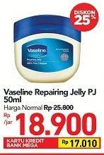 Promo Harga VASELINE Repairing Jelly 50 ml - Carrefour