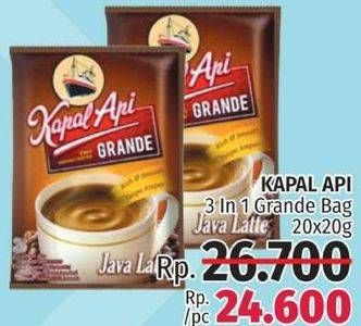 Promo Harga Kapal Api Grande Java Latte per 20 sachet 20 gr - LotteMart