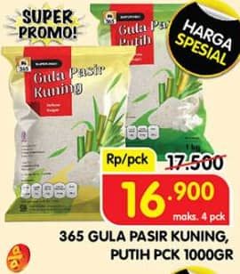 Promo Harga 365 Gula Pasir Putih, Kuning 1000 gr - Superindo