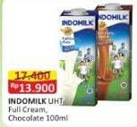 Promo Harga Indomilk Susu UHT Full Cream Plain, Cokelat 1000 ml - Alfamart