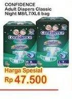 Promo Harga Confidence Adult Diapers Classic Night XL6, L7, M8 6 pcs - Indomaret