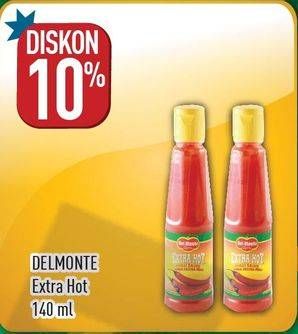 Promo Harga DEL MONTE Sauce Extra Hot Chilli 140 ml - Hypermart