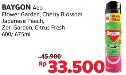 Promo Harga Baygon Insektisida Spray Flower Garden, Cherry Blossom, Japanese Peach, Zen Garden, Citrus Fresh 600 ml - Alfamidi