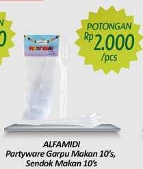 Promo Harga ALFAMIDI Partyware Garpu Makan, Sendok Makan 10 pcs - Alfamidi