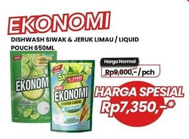 Promo Harga Ekonomi Pencuci Piring Power Liquid Siwak Jeruk Limau, Jeruk Nipis 650 ml - Carrefour