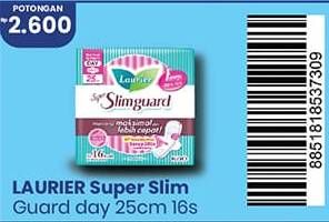 Promo Harga Laurier Super Slimguard Day 25cm 16 pcs - Hypermart