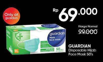 Promo Harga GUARDIAN Disposable Face Mask Hijab 50 pcs - Guardian