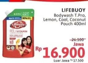 Promo Harga Lifebuoy Body Wash Total 10, Lemon Fresh, Cool Fresh, Coconut Fresh 400 ml - Alfamidi