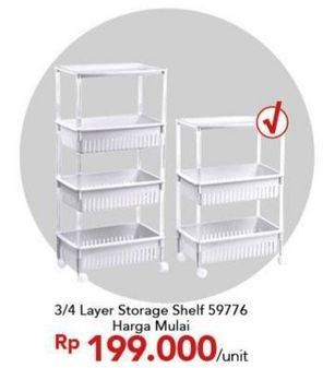 Promo Harga 3/4 Layer Storage Shelf  - Carrefour
