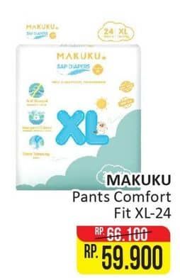 Promo Harga Makuku Comfort Fit Diapers Pants XL24 24 pcs - Alfamart