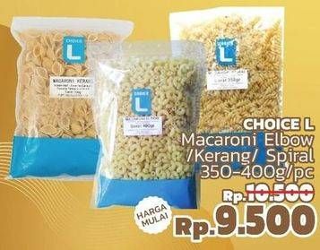 Promo Harga CHOICE L Macaroni Elbow, Kerang, Spiral 350 gr - LotteMart