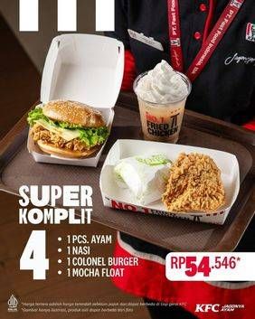 Promo Harga Super Komplit 4  - KFC