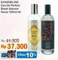 Promo Harga EVANGELINE Eau De Parfume Black Sakura, Rania 100 ml - Indomaret
