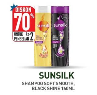 Promo Harga Sunsilk Shampoo Soft Smooth, Black Shine 160 ml - Hypermart