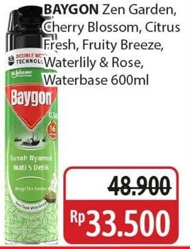 Promo Harga Baygon Insektisida Spray Zen Garden, Cherry Blossom, Citrus Fresh, Fruity Breeze, Water Lily Rose 600 ml - Alfamidi