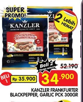 Promo Harga Kanzler Frankfurter Black Pepper, Garlic 300 gr - Superindo