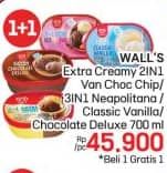 Promo Harga Walls Ice Cream Chocolate Vanilla With Chocolate Chip, Neopolitana, Classic Vanilla, Chocolate Deluxe 700 ml - LotteMart