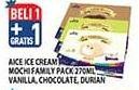 Promo Harga Aice Mochi Vanilla, Chocolate, Durian per 6 pcs 30 gr - Hypermart