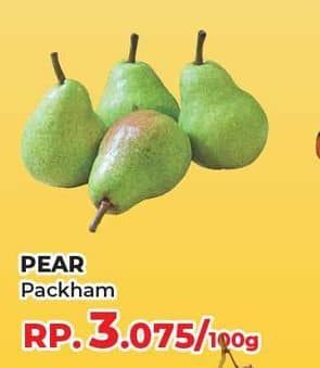 Promo Harga Pear Packham per 100 gr - Yogya