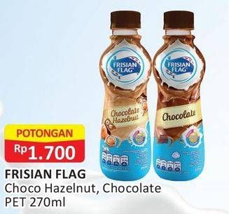 Promo Harga FRISIAN FLAG Susu UHT Botol Chocolate Hazelnut, Chocolate 270 ml - Alfamart