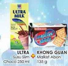 Promo Harga Ultra UHT + Khong Guan Malkist Abon  - LotteMart