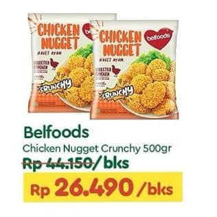 Promo Harga Belfoods Nugget Chicken Nugget Crunchy 500 gr - TIP TOP