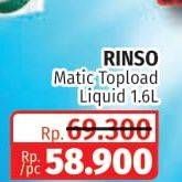 Promo Harga Rinso Detergent Matic Liquid Top Load 1600 ml - Lotte Grosir