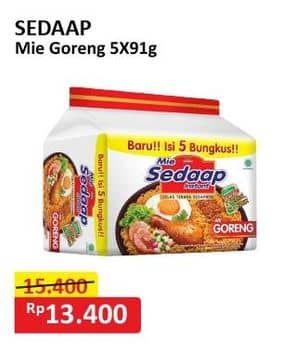 Promo Harga Sedaap Mie Goreng Original per 5 pcs 90 gr - Alfamart