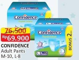 Promo Harga Confidence Adult Diapers Pants M10+2, L8+2 10 pcs - Alfamart