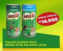 Promo Harga MILO Susu UHT All Variants per 2 kaleng 240 ml - Indomaret