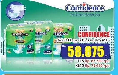 Promo Harga Confidence Adult Diapers Classic Day L15  - Hari Hari