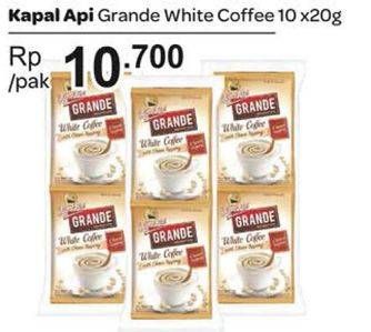 Promo Harga Kapal Api Grande White Coffee per 10 sachet 20 gr - Carrefour