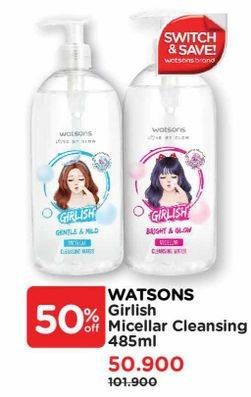 Promo Harga Watsons Girlish Micellar Clear Water 485 ml - Watsons