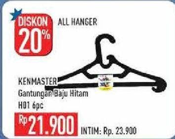 Promo Harga KENMASTER Gantungan Baju H-01 6 pcs - Hypermart