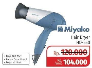 Promo Harga MIYAKO HD 550 | Hair Dryer  - Lotte Grosir