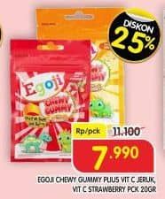 Promo Harga Egoji Chewy Gummy Jeruk, Strawberry 20 gr - Superindo