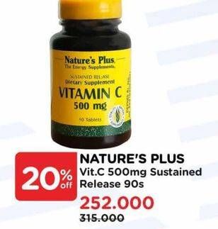 Promo Harga Natures Plus Vitamin C 500mg 90 pcs - Watsons