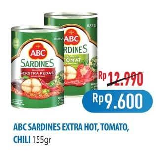 Promo Harga ABC Sardines Saus Ekstra Pedas, Saus Tomat, Saus Cabai 155 gr - Hypermart