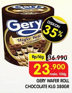 Promo Harga Gery Wafer Roll Extrudat 380 gr - Superindo