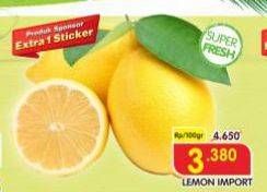 Promo Harga Jeruk Lemon Import per 100 gr - Superindo