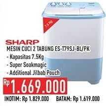 Promo Harga Sharp ES-T79SJ-BL/PK | Washing Machine Twin Tube 7.5kg  - Hypermart