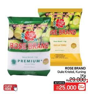 Promo Harga Rose Brand Gula Kristal Putih Premium, Kuning 1000 gr - LotteMart